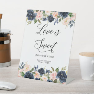 Signe De Table Marine Blush rose Floral Blossom L'amour est doux