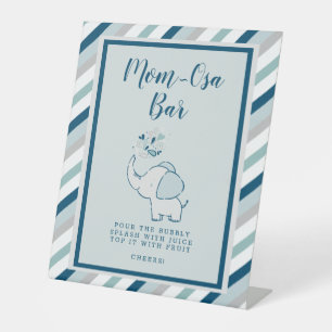 Signe De Table Marine & Mint Green Mom-Osa Bar Elephant Baby show