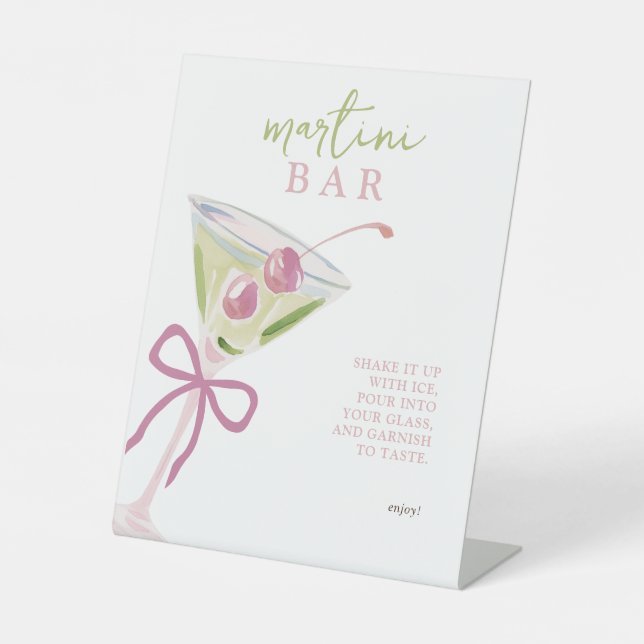 Signe De Table Martini Bar Chic Modern Bridal Shower (Recto)