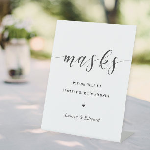 Signe De Table Masque facial de Fête des mariées Mariage moderne