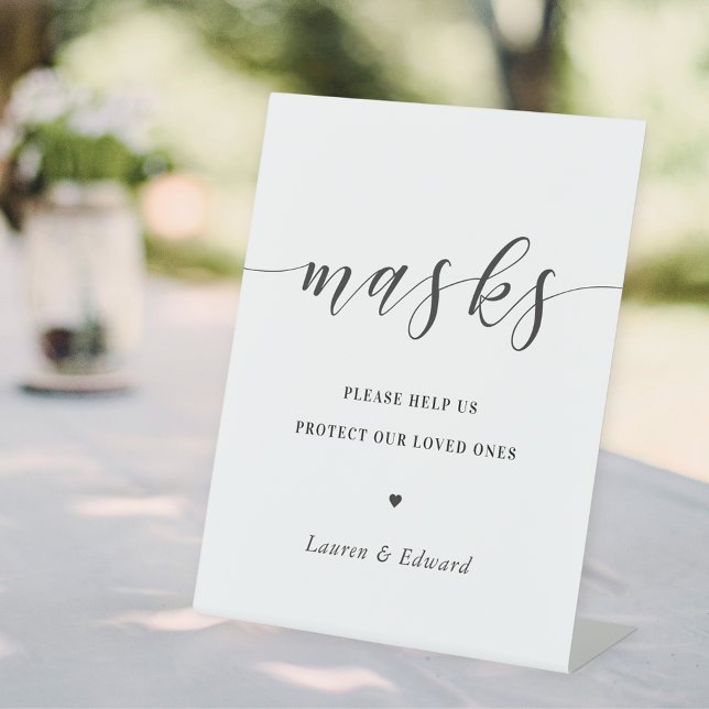 Signe De Table Masque facial de Fête des mariées Mariage moderne (Créateur téléchargé)