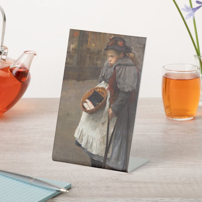 Signe De Table Matchstick Girl pauvre rue Urchin Pauvreté urbaine (In SItu)