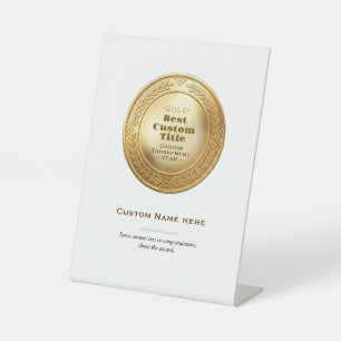 Signe De Table Médaille d'or réaliste 3D personnalisable et modif