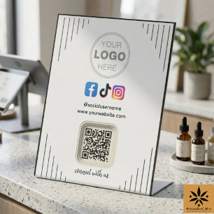Signe De Table Médias Sociaux Modernes Instagram Facebook Code