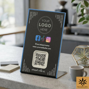 Signe De Table Médias Sociaux Modernes Instagram Facebook Code