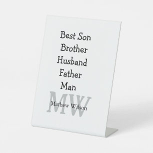 Signe De Table Meilleur homme fils mari papa cite ajouter un nom 