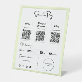 Signe De Table Meilleur paiement de code QR par Téléphone