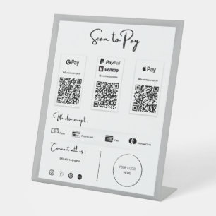 Signe De Table Meilleur paiement de code QR par Téléphone