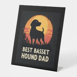 Signe De Table Meilleur Papa Chien Papa - T-Shirt Vintage Basset