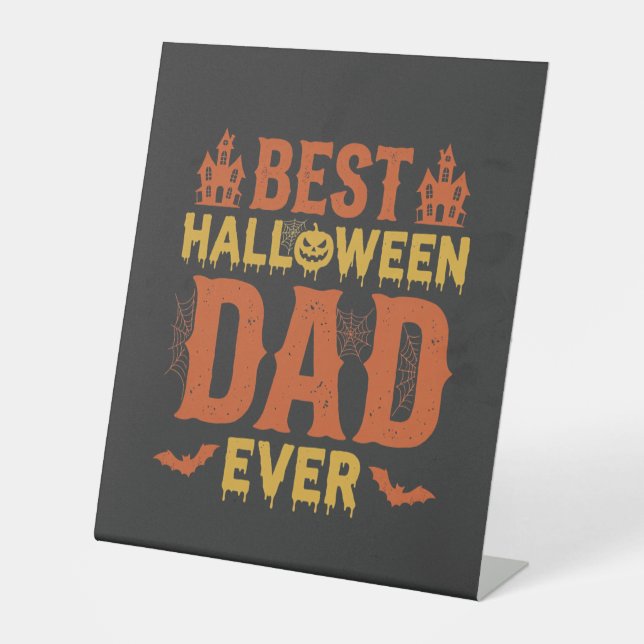 Signe De Table Meilleur papa Halloween de tous les temps Design v (Recto)