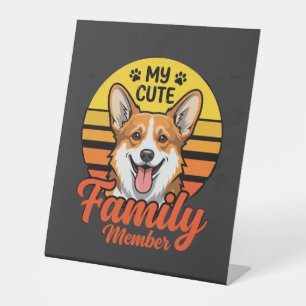 Signe De Table Membre de la famille Corgi mignon amateur de chien