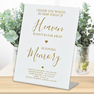 Signe De Table Mémoire d'amour or Ciel Poème Mariage Memorial