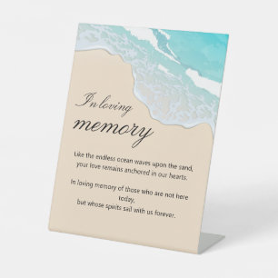 Signe De Table Mémorial de mariage au bord de la mer sur table