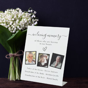 Signe De Table Mémorial du mariage photo noir blanc