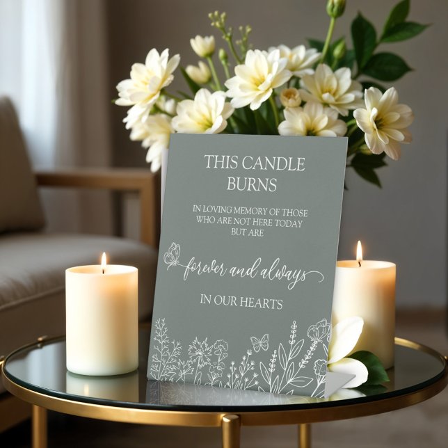 Signe De Table Mémorial Mariage des Fleurs de prairie Cette bougi (Créateur téléchargé)