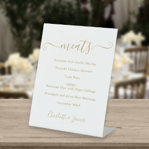 Signe De Table Menu Aliments - Script de signature or