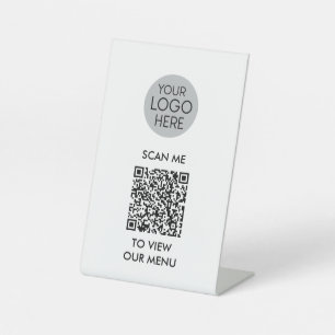 Signe De Table Menu Analyser le code QR pour afficher   Logo d'en