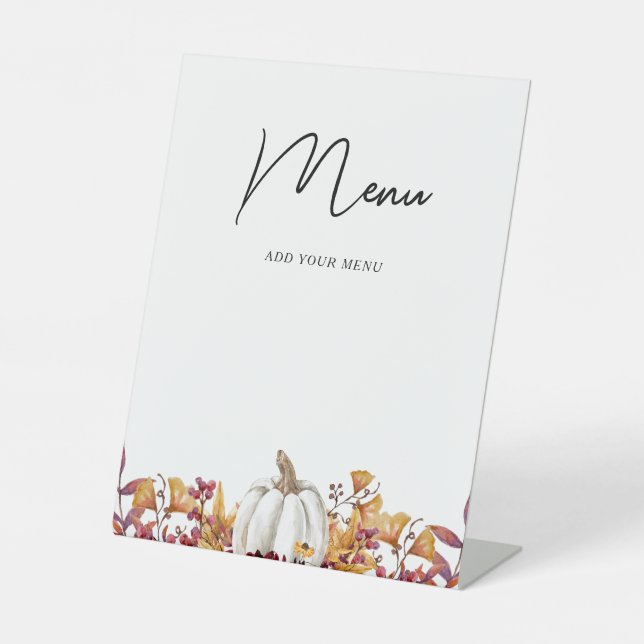 Signe De Table Menu Baby shower Fall in Love (Recto)