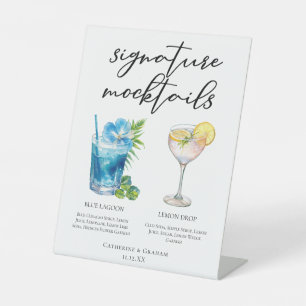 Signe De Table Menu Blue Lagoon Lemon Drop Mariage Mocktails