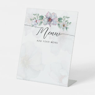 Signe De Table Menu de Baby Shower Baby en fleurs