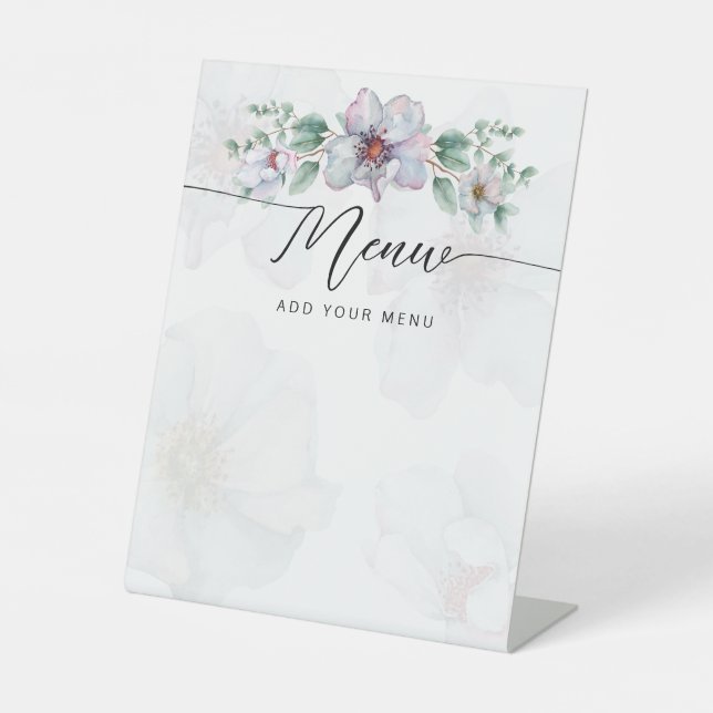 Signe De Table Menu de Baby Shower Baby en fleurs (Recto)