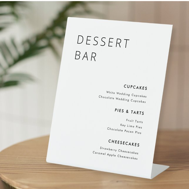 Signe De Table Menu de bar à desserts de mariage minimaliste mode (Créateur téléchargé)
