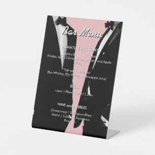 Signe De Table Menu de bar de mariage gay élégant moderne pour ho