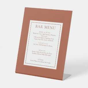 Signe De Table Menu de bar en terre cuite moderne classique