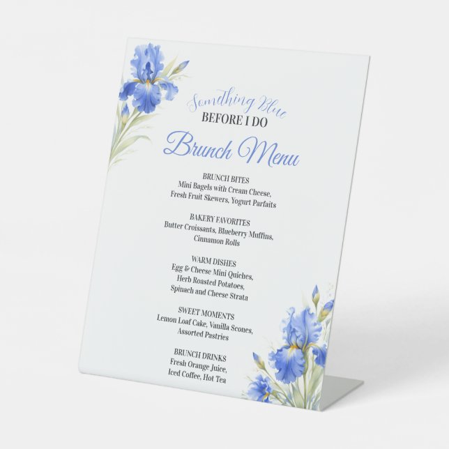 Signe De Table Menu de brunch pour la douche de mariée Something  (Recto)