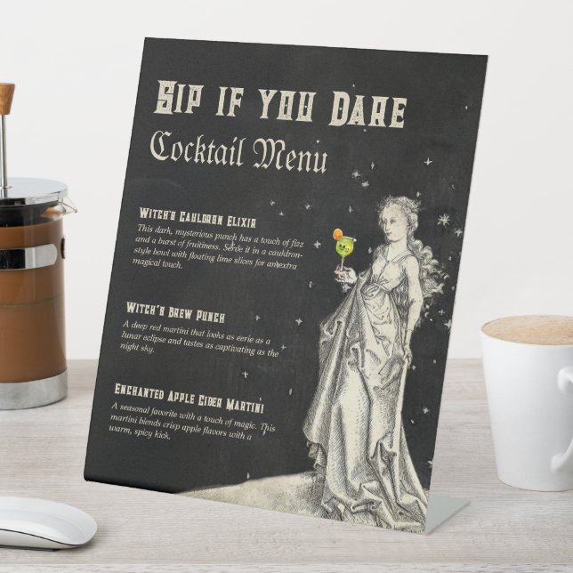 Signe De Table Menu de cocktail de fête d'Halloween sur le thème  (In SItu)