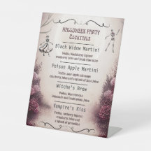 Menu de cocktails Halloween de danse de squelettes