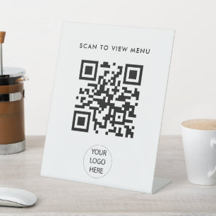 Signe De Table Menu de code QR de numérisation simple moderne