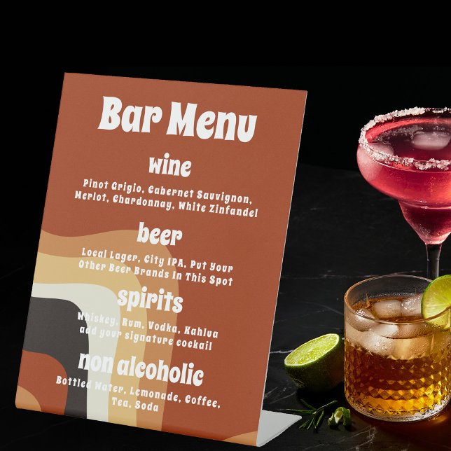 Signe De Table Menu de la barre de Mariage Super Orange les année (Créateur téléchargé)