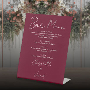 Signe De Table Menu de la barre de script minimaliste rouge borde