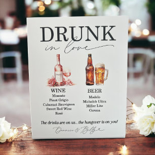 Signe De Table Menu de la barre mariage Connexion pour le vin et