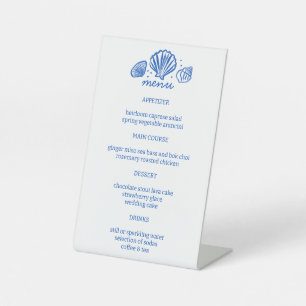 Signe De Table Menu de mariage à la plage des coquillages CUSTOM