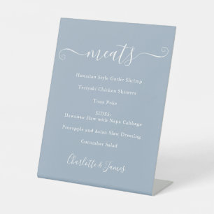 Signe De Table Menu de nourriture écriture distinctive bleu pouss
