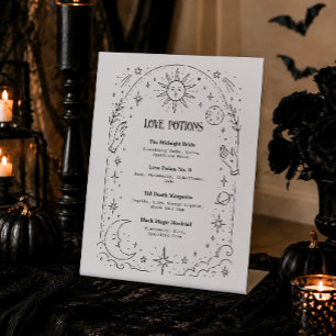 Signe De Table Menu des boissons du bar de mariage céleste