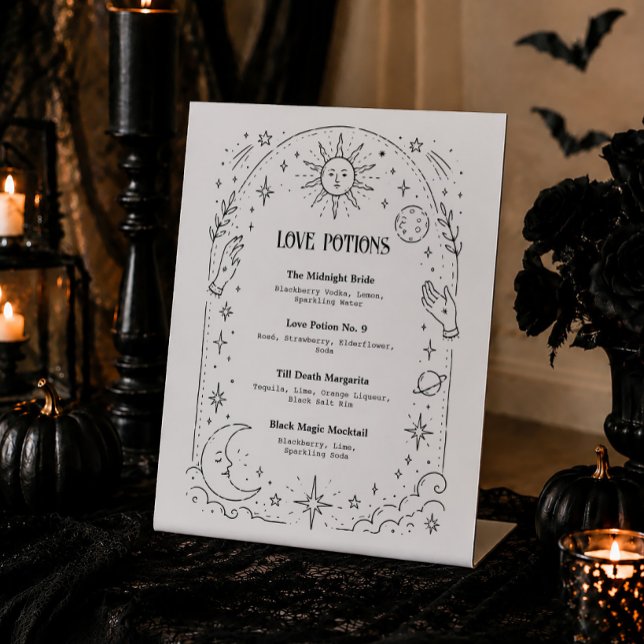 Signe De Table Menu des boissons du bar de mariage céleste (Créateur téléchargé)