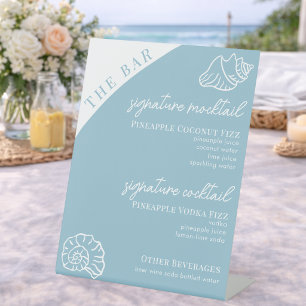 Signe De Table Menu des Boissons Signature du Beach Bar Personnal