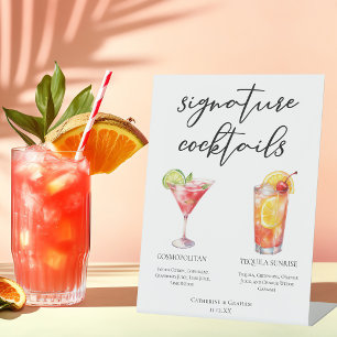 Signe De Table Menu des cocktails signature Cosmopolitan Tequila