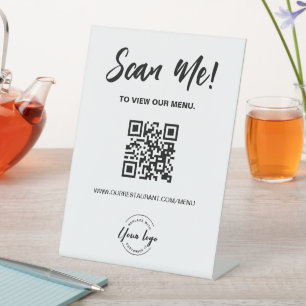Signe De Table Menu du restaurant personnalisé Code QR Scan Me Lo