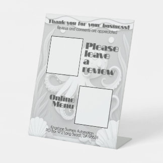 Signe De Table Menu en ligne de critiques de QR Sign