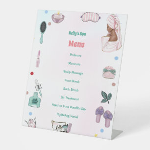 Signe De Table Menu Fille Spa Anniversaire