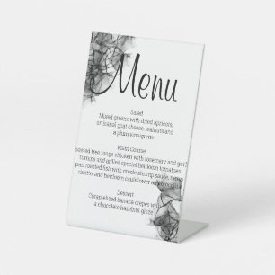 Signe De Table Menu Fumée noire