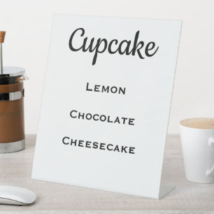 Signe De Table Menu Mariage blanc Cupcake Menu Signal