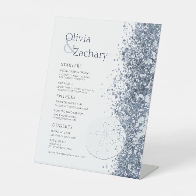 Signe De Table Menu Mariage de destination Signal Piédestal (Recto)