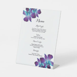 Signe De Table Menu Mariage Dendrobium bleu