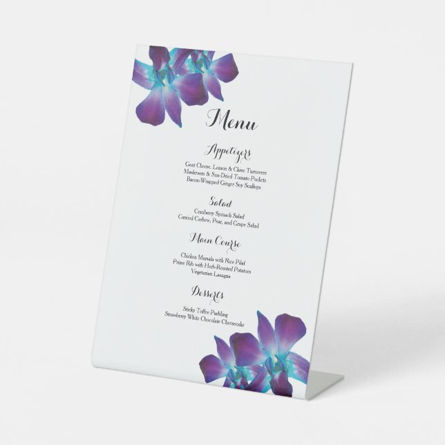 Signe De Table Menu Mariage Dendrobium bleu (Recto)