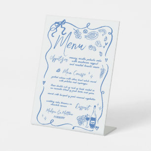 Signe De Table Menu Mariage Doodles Dessin Main Levée Whimsical